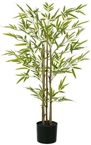 Planta Artificial Arvore Bamboo Real Toque C/Pote X467 Verde 1,06cm